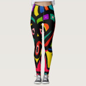 Moderne Abstracte multi-kleur Leggings (Voorkant)