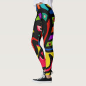 Moderne Abstracte multi-kleur Leggings (Links)