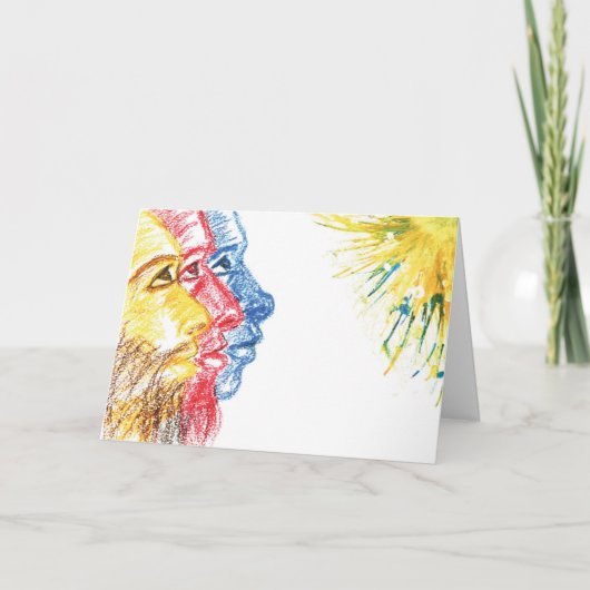 Moderne Abstracte Multiculturele Drie Koningen Feestdagen Kaart (Voorkant)