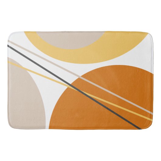 Moderne Abstracte Mustard Rust Brown uit de midden Badmat (Voorkant)