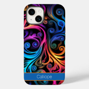 Moderne Abstracte neon kleur wervelingen Case-Mate iPhone 14 Hoesje