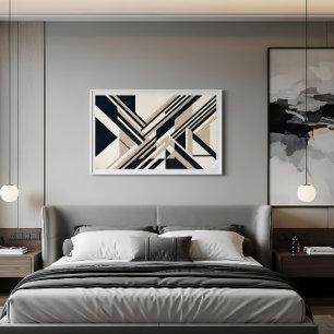 Moderne Abstracte Neutrale 3D-Lagen Canvas Afdruk
