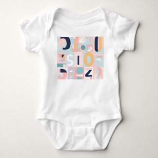 Moderne Abstracte Nummerpatroon Pastelkleur Geslac Romper