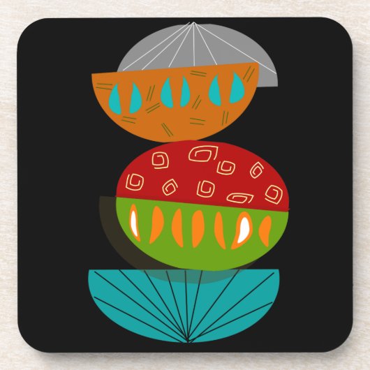 Moderne Abstracte Onderzetters uit de middeleeuwen (Voorkant)