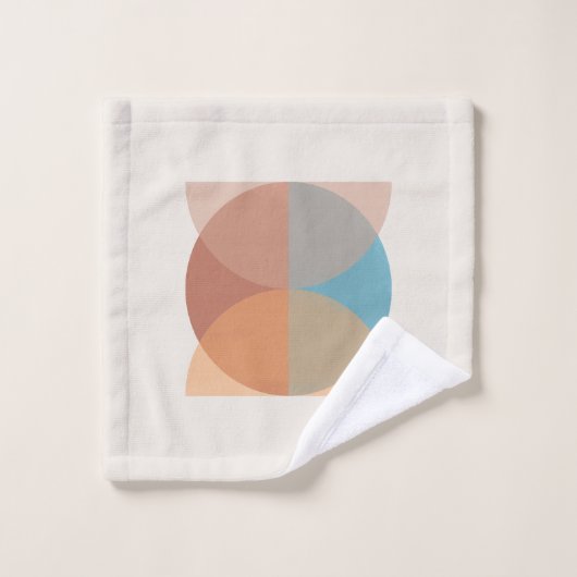 Moderne Abstracte oortonnen geometrische Waterverf Bad Handdoek (Wasdoekje)