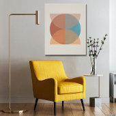 Moderne Abstracte oortonnen geometrische Waterverf Canvas Afdruk