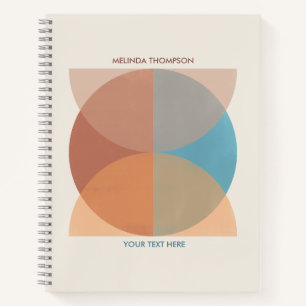 Moderne Abstracte oortonnen geometrische Waterverf Notitieboek
