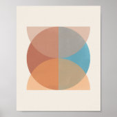 Moderne Abstracte oortonnen geometrische Waterverf Poster (Voorkant)