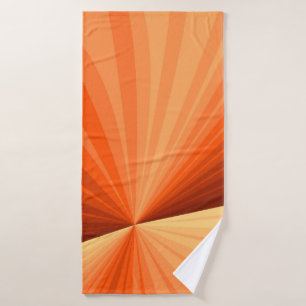 Moderne Abstracte Oranje Rode Vanille Grafische Fr Badhanddoek