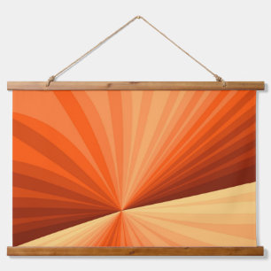 Moderne Abstracte Oranje Rode Vanille Grafische Fr Hangend Wandkleed