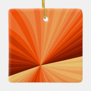 Moderne Abstracte Oranje Rode Vanille Grafische Fr Keramisch Ornament