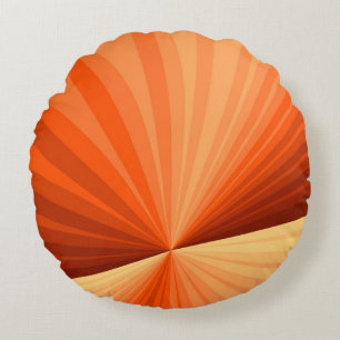 Moderne Abstracte Oranje Rode Vanille Grafische Fr Rond Kussen