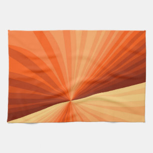 Moderne Abstracte Oranje Rode Vanille Grafische Fr Theedoek