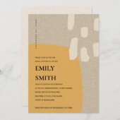 MODERNE ABSTRACTE ORANJE ROEST BRUIDSSCHONER UITNO BEDANKKAART (Voorkant / Achterkant)