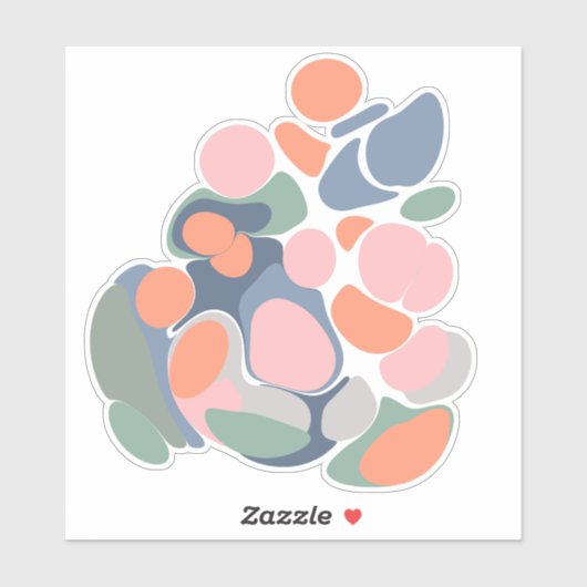 Moderne Abstracte organische vormen Kunst in aarde Sticker (Vel)