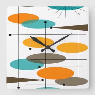 Moderne Abstracte ovalen uit de middeleeuwen Vierkante Klok