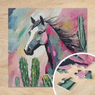 Moderne Abstracte paarden en vetplanten Legpuzzel