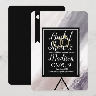 Moderne Abstracte Paarse Blush Grijze Bruiloftsdou Kaart