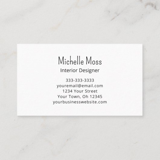 Moderne Abstracte Paarse interieurontwerper Visitekaartje (Achterkant)