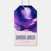 Moderne Abstracte Paarse kledingzaken hangen Label Cadeaulabel (Voorkant)