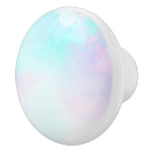 Moderne Abstracte pasteelblauw en Paarse Waterverf Keramische Knop (Rechts)