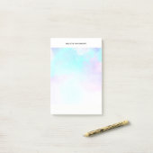 Moderne Abstracte pasteelblauw en Paarse Waterverf Post-it® Notes (Op bureau)