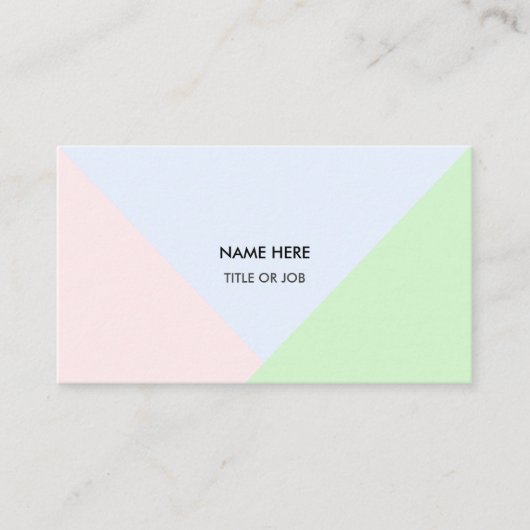 Moderne Abstracte pasteelgouden Roos, blauw en gro Visitekaartje (Voorkant)