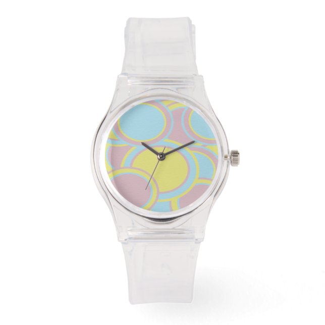 Moderne Abstracte pasteelverf Horloge (Voorkant)
