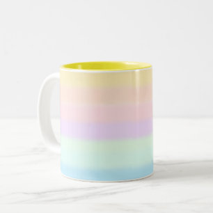 Moderne Abstracte Pastel Kleurrijke Gradiënt Tweekleurige Koffiemok
