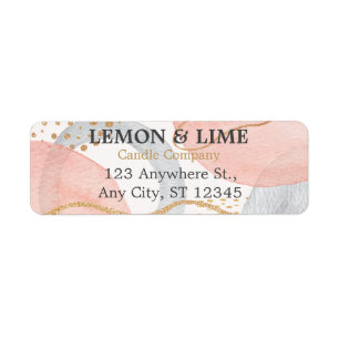 Moderne Abstracte Pastel Waterverf Business Return Etiket
