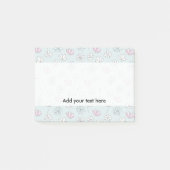 Moderne abstracte pastelroze roze trendy floral post-it® notes (Voorkant)