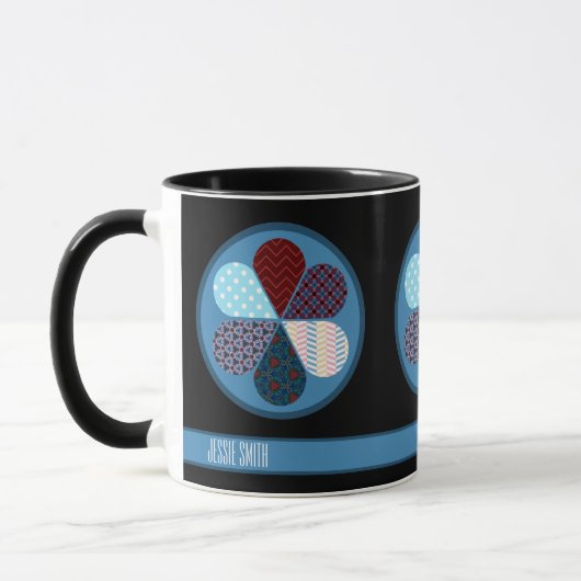 MODERNE ABSTRACTE PATCHWORK BLOEMPATROON NAAM TEKS MOK (Links)