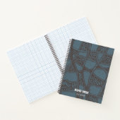 Moderne Abstracte Patroon script Aangepaste Naam Notitieboek (Binnen)