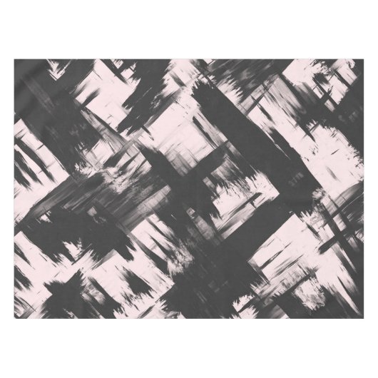 Moderne Abstracte penseelpenseelstreek met zwart o Tafelkleed (Voorkant (Horizontaal))