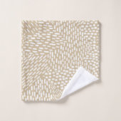 Moderne Abstracte penseelstreken Khaki Tan Bad Handdoek (Wasdoekje)