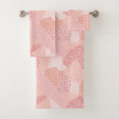 Moderne Abstracte penseelstreken, pit, roze Bad Handdoek (Insitu)