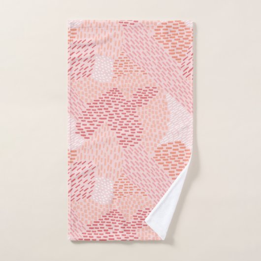 Moderne Abstracte penseelstreken, pit, roze Bad Handdoek (Handdoek)