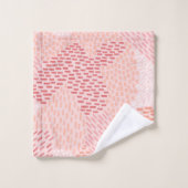 Moderne Abstracte penseelstreken, pit, roze Bad Handdoek (Wasdoekje)