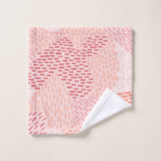Moderne Abstracte penseelstreken, pit, roze Bad Handdoek (Wasdoekje)