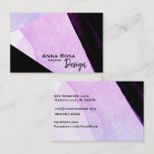 *~* Moderne, Abstracte, platte, zwarte blauwroze Visitekaartje (Voorkant / Achterkant)