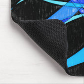 Moderne Abstracte poolblauwe vispotloodtekening Muismat (Hoek)