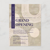 Moderne Abstracte Regenboog Marineblauw Grand Open Uitnodiging Briefkaart (Voorkant)