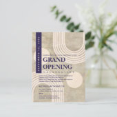 Moderne Abstracte Regenboog Marineblauw Grand Open Uitnodiging Briefkaart (Staand voorkant)