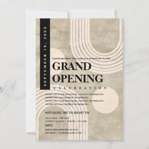 Moderne Abstracte Regenboog Zwarte Grand Opening Kaart
