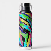 Moderne Abstracte regenboogkleuren Waterfles (Achterkant)