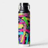 Moderne Abstracte regenboogkleuren Waterfles (Voorkant)