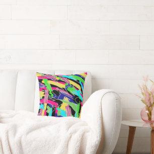 Moderne Abstracte regenboogkleurige waterfles Kussen