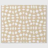 Moderne Abstracte Retro Beige Checker Pattern Cadeaupapier (Vlak)
