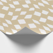 Moderne Abstracte Retro Beige Checker Pattern Cadeaupapier (Hoek)