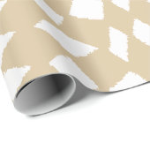 Moderne Abstracte Retro Beige Checker Pattern Cadeaupapier (Rol Hoek)